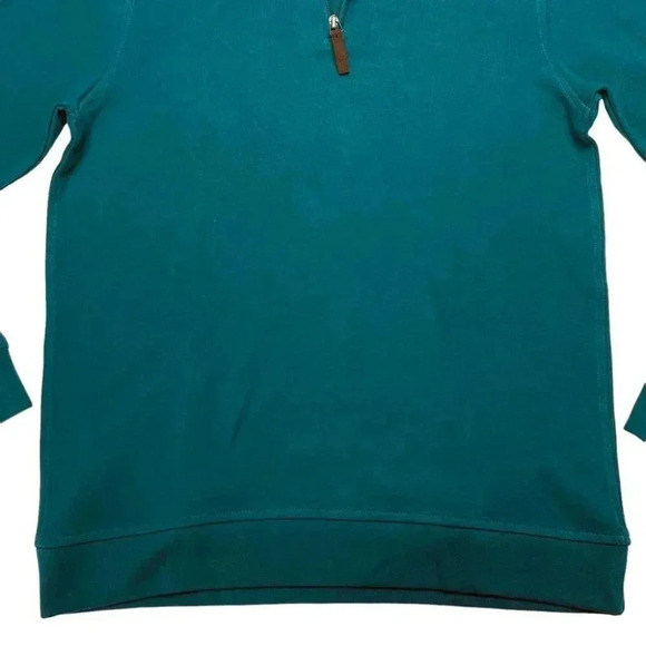 Tasso Elba 1/4 Zip Teal Green Cotton Blend Size Medium - Picture 5 of 11